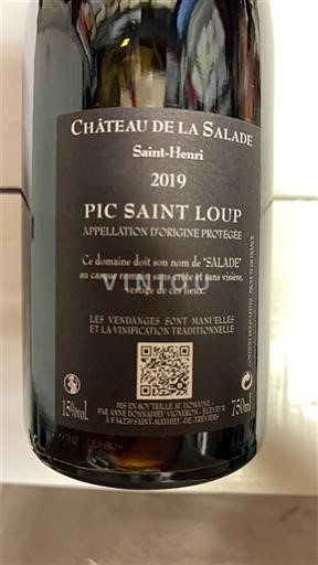 Languedoc Pic-saint-loup Château La Salade Saint-Henri 2019