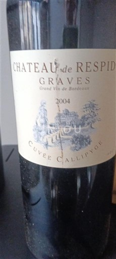 Bordeaux Graves Château Respide Callipyge 2004