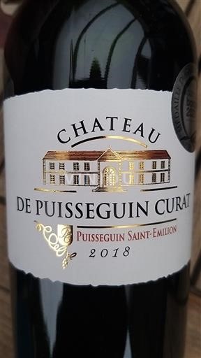 Bordeaux Puisseguin-Saint-Émilion Château Puisseguin Curat 2018