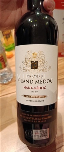 Bordeaux Haut-Médoc Cru Bourgeois Château Grand Médoc 2022