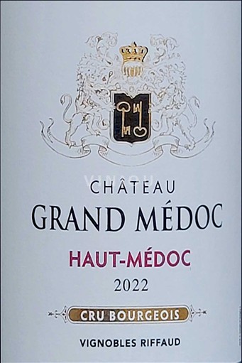 Bordeaux Haut-Médoc Cru Bourgeois Château Grand Médoc 2022