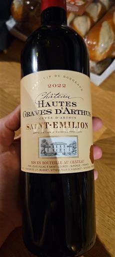 Bordeaux Saint-Émilion Château Hautes Graves Arthus 2022