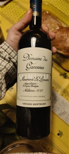 Vin Rouge sec Domaine Des Garennes 2023 France Languedoc Minervois-la-livinière AOC biodynamie