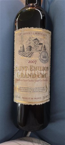 Bordeaux Saint-Émilion Grand Cru SAINT EMILION 2007