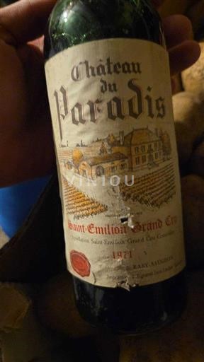 Bordeaux Saint-Émilion Grand Cru Grand Cru Château Paradis 1971