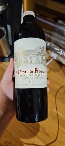 Bordeaux Saint-Émilion Grand Cru Grand Cru Classé Château Pressac 2019