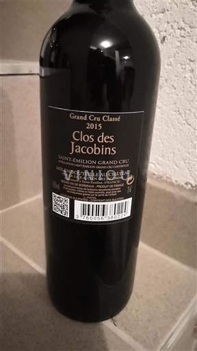 Burdeos Saint-Émilion Gran Cru Grand Cru Classé Clos des Jacobins 2015