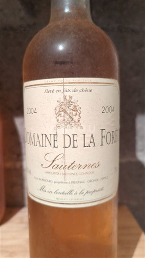 Bordeaux Sauternes Château La Forêt 2004