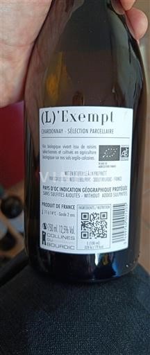 Languedoc a Roussillon Pays d'Oc Collines du Bourdic L'Exempt Chardonnay - Sélection Parcellaire 2024