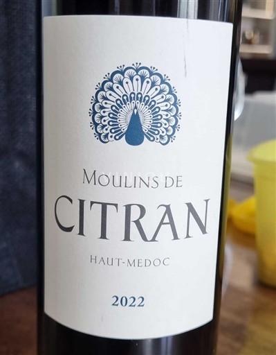 Bordéus Haut-Médoc Château Citran Moulin de Citran 2022
