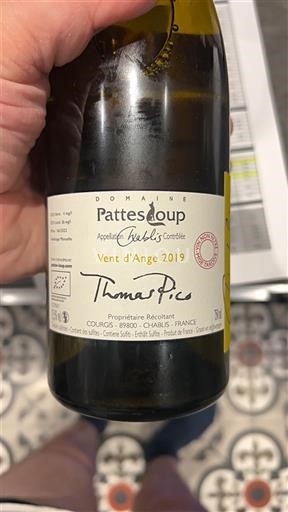 Burgundy Chablis Domaine Pattes Loup Vent d'Ange 2019