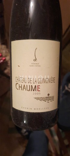 Thung lũng sông Loire Chaume Château La Guimonière Chaume 2005