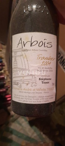 Jura Arbois Domaine André et Mireille Tissot Traminer 2004