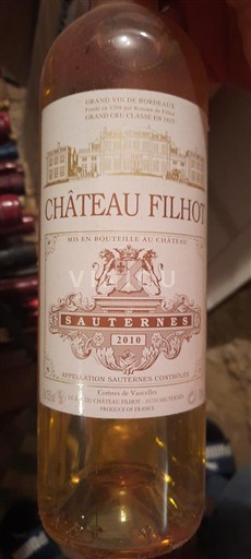 Bordeaux Sauternes Château Filhot 2010
