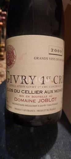 Borgonha Givry Premier Cru Domaine Joblot Clos du Cellier aux Moines 2009