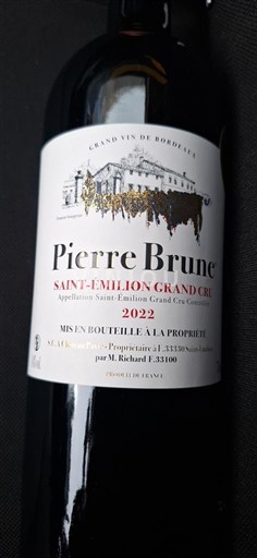 Bordeaux Saint-Émilion Grand Cru Grand Cru Pierre Brune 2022