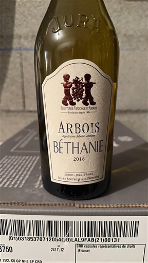 Jura Arbois Fruitière Vinicole Arbois Béthanie 2018
