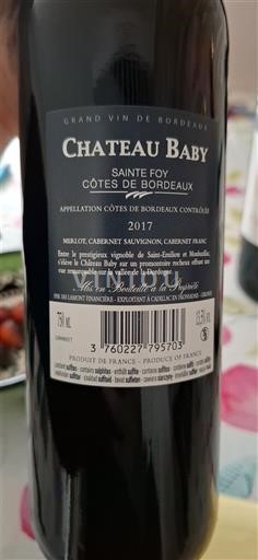 Bordeaux Côtes-de-Bordeaux Château Baby 2017
