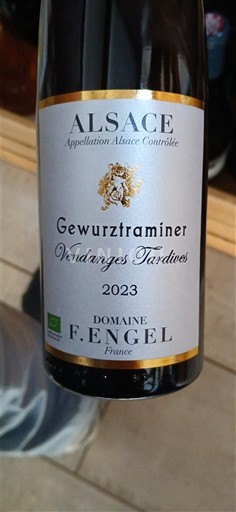 Alsace Vendanges Tardives Domaine F. Engel Gewurztraminer Vendanges Tardives 2023