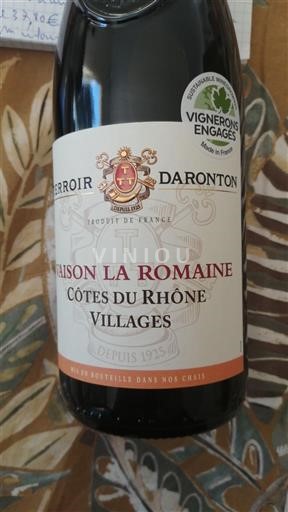 Vin Rouge sec Maison La Romaine Terroir Daronton 2021 France Vallée du Rhône Côtes-du-rhône-villages AOC