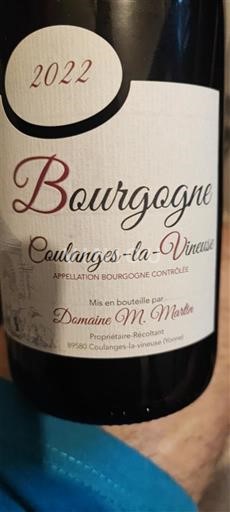 Burgundy Unspecified Domaine M. Martin 2022