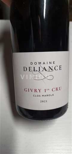 Borgogna Givry Premier Cru Domaine Deliance Clos Marole 2021