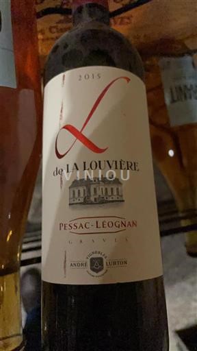 Bordéus Pessac-Léognan Château La Louvière L de La Louvière 2015