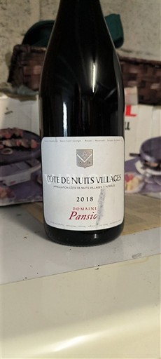 Burgundi Côte de Nuits -kylät Domaine Pansiot 2018