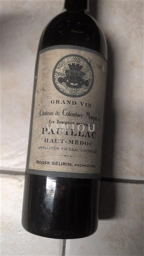 Burdeos Pauillac Château Colombier-Monpelou 1950