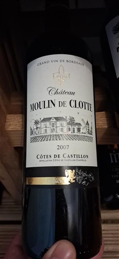 Bordeaux Không được chỉ định Château Moulin de Clotte 2007
