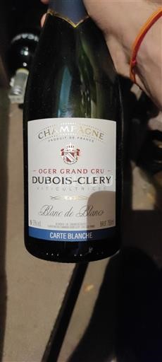 Champaña Champán Grand Cru Dubois-Clery Carte Blanche Sin añada