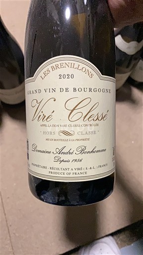 Bourgogne Viré-clessé Domaine André Bonhomme Les Brenillons 2020