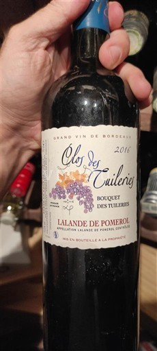 Bordeaux Lalande-de-pomerol Clos des Tuileries Bouquet des Tuileries 2016