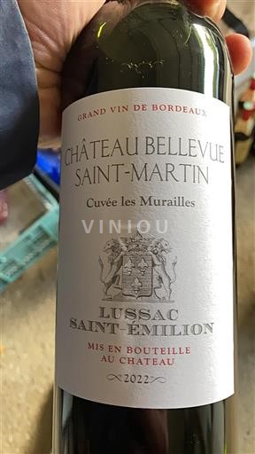 Bordeaux Lussac-saint-émilion Château Bellevue Saint-Martin les Murailles 2022