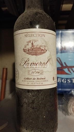 Bordeaux Pomerol Cellier de Boünot Sélection 2016