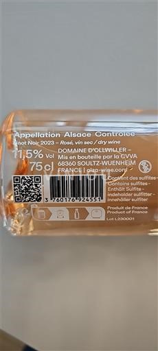 Alsace Domaine Ollwiller Pinot Noir Rosé 2023