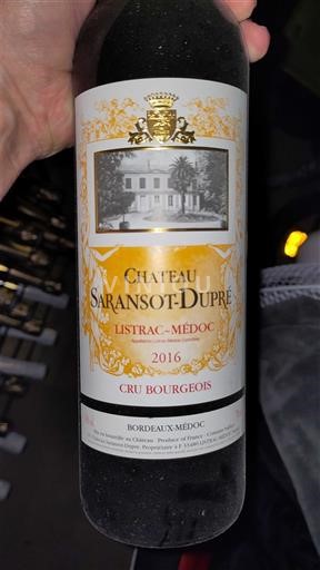 Bordeaux Listrac-Médoc Cru Bourgeois Château Saransot-Dupré 2016