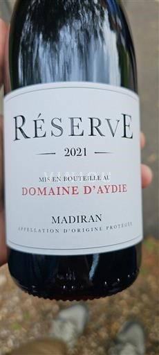 Lounais-Ranska Madiran Domaine Aydie Réserve 2021
