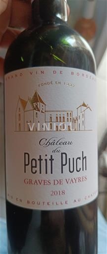 Bordeaux Graves-de-vayres Château Petit Puch 2018