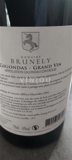 Rona dolina Gigondas Domaine Brunely Gigondas - Grand Vin 2022