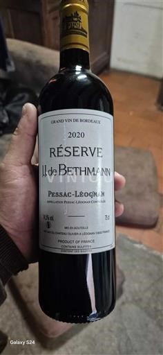 Bordeaux Pessac-Léognan J. de Bethmann Réserve 2020