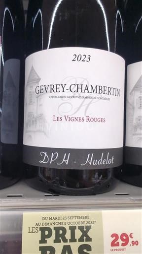 Vin Rouge sec Les Vignes Rouges DPH - Hudelot 2023 France Bourgogne Gevrey-chambertin AOC