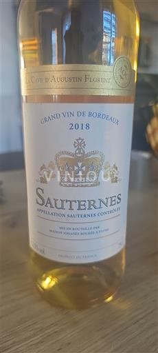 Bordeaux Sauternes La Cave Augustin Florent 2018
