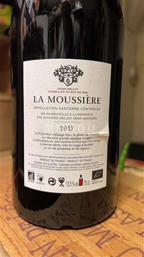 Údolí Loiry Sancerre Alphonse Mellot La Moussière 2017