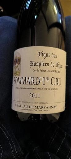 Burgundi Pommard Premier Cru Hospices de Dijon Prieur Louis Berrier 2011
