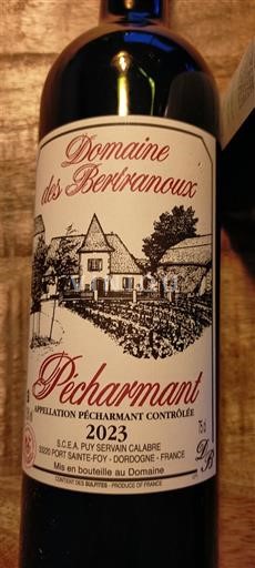 Jugozahod Pécharmant Domaine Des Bertranoux 2023