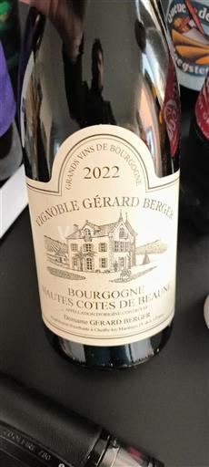 Borgoña No especificado Vignoble Gérard Berger 2022