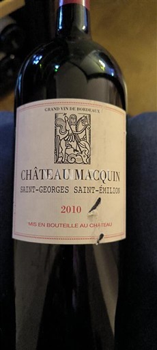 Bordeaux Saint-Georges-Saint-Émilion Château Macquin 2010