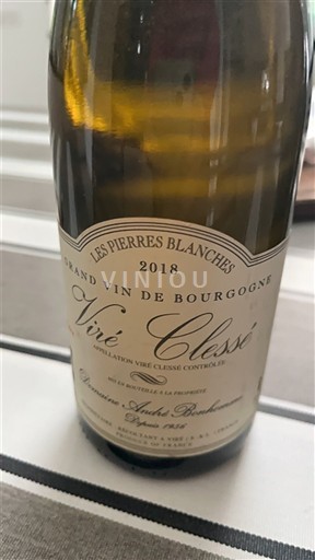 Bourgogne Viré-clessé Domaine André Bonhomme Les Pierres Blanches 2018