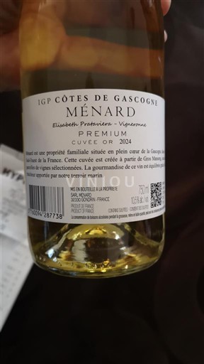 Sydvestfrankrig Côtes de Gascogne Ménard Or 2024